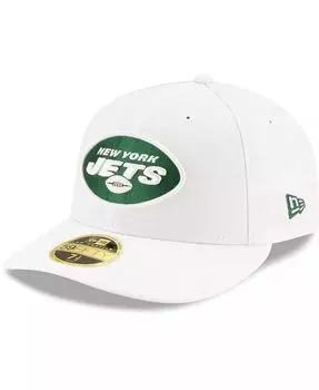 Мужская белая приталенная шляпа New York Jets Historic Omaha Low Profile 59FIFTY New Era, белый