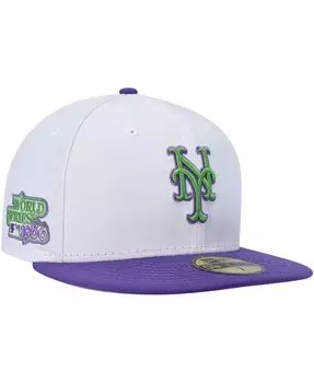 Мужская белая приталенная шляпа New York Mets 59FIFTY New Era