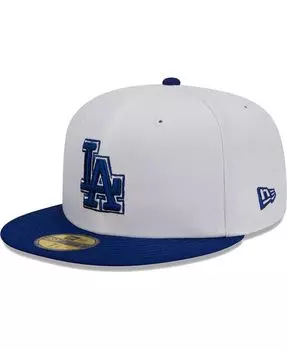 Мужская белая приталенная шляпа Royal Los Angeles Dodgers Optic 59FIFTY New Era