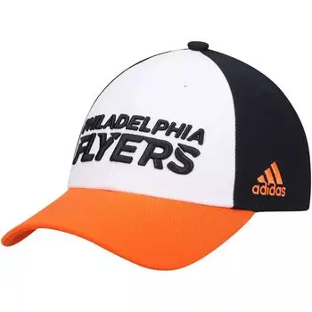 Мужская белая регулируемая кепка adidas Philadelphia Flyers Locker Room