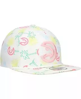 Мужская белая регулируемая кепка для гольфиста Atlanta Hawks Palm Trees and Waves New Era, белый