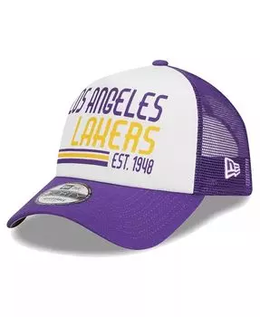 Мужская белая регулируемая кепка Los Angeles Lakers Lift Pass Foam Front Trucker 9FORTY New Era, белый