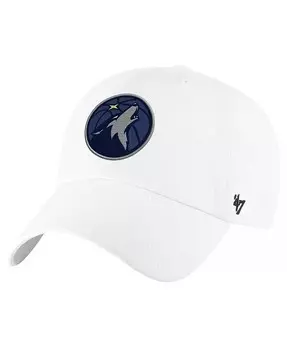 Мужская белая регулируемая кепка Minnesota Timberwolves Clean Up '47 Brand, белый