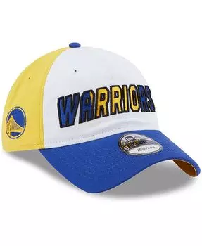 Мужская белая регулируемая кепка Royal Golden State Warriors с задней половиной 9TWENTY New Era