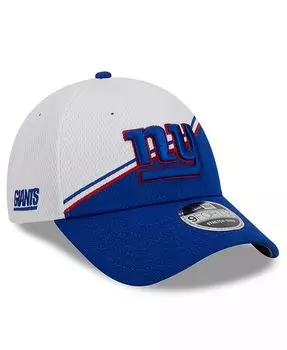 Мужская белая регулируемая кепка Royal New York Giants 2023 Sideline 9FORTY New Era, белый