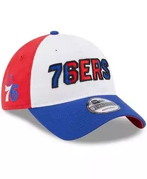 Мужская белая регулируемая кепка Royal Philadelphia 76ers Back Half 9TWENTY New Era, белый