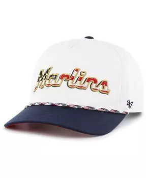 Мужская белая регулируемая шляпа с флагом Miami Marlins и рукояткой '47 Brand