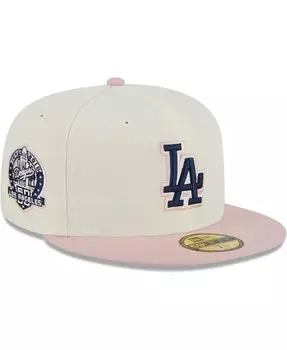 Мужская белая, розовая приталенная шляпа Los Angeles Dodgers Chrome Rogue 59FIFTY New Era