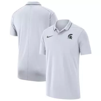 Мужская белая рубашка-поло для выступлений в штате Мичиган Spartans Coaches Nike