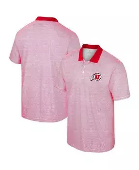 Мужская белая рубашка-поло в полоску с принтом Utah Utes Colosseum, белый