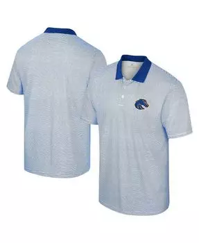 Мужская белая рубашка-поло в полоску с принтом Royal Boise State Broncos Colosseum, синий