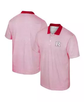 Мужская белая рубашка-поло в полоску с принтом Rutgers Scarlet Knights Scarlet Scarlet Colosseum