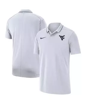 Мужская белая рубашка-поло West Virginia Mountaineers Coaches Performance Nike