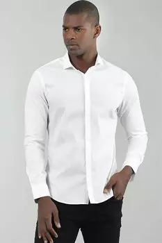 Мужская белая рубашка Super Slim Fit из хлопка и лайкры TUDORS