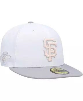 Мужская белая, серая шляпа San Francisco Giants 2002 World Series с боковой нашивкой-нижним козырьком 59FIFTY. New Era