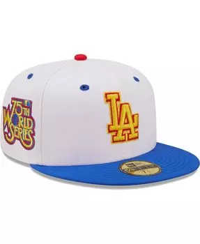 Мужская белая шляпа Royal Los Angeles Dodgers 75th World Series Cherry Lolli 59FIFTY. New Era