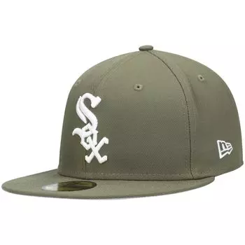 Мужская белая шляпа с логотипом New Era Olive Chicago White Sox 59FIFTY