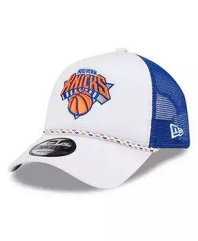 Мужская белая/синяя регулируемая кепка дальнобойщика New York Knicks Court Sport Foam с А-образной рамкой 9FORTY New Era, белый
