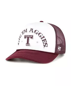 Мужская белая, темно-бордовая кепка дальнобойщика Texas A&M Aggies Article с пеной спереди '47 Brand