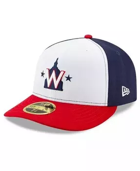Мужская белая, темно-синяя бейсболка Washington Nationals Alternate 2020 Authentic Collection Низкопрофильная приталенная шляпа для поля New Era, мультиколор