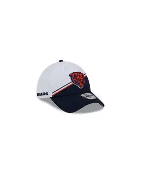 Мужская белая, темно-синяя кепка Chicago Bears 2023 NFL Sideline 39THIRTY Flex Hat New Era