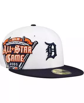 Мужская белая/темно-синяя кепка Detroit Tigers Major Sidepatch 59FIFTY New Era, белый