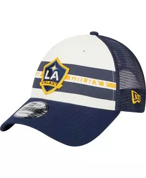 Мужская белая, темно-синяя кепка LA Galaxy Team Stripes 9FORTY Trucker Snapback New Era