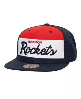 Мужская белая, темно-синяя кепка Snapback Houston Rockets Retro Sport с цветными блоками и надписью Mitchell & Ness, белый