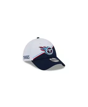 Мужская белая, темно-синяя кепка Tennessee Titans 2023 NFL Sideline 39THIRTY Flex Hat New Era