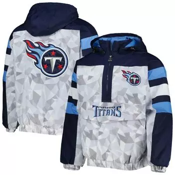 Мужская белая/темно-синяя куртка Tennessee Titans Tuesday Night Gridiron реглан с капюшоном и полумолнией Starter