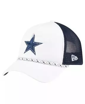 Мужская белая/темно-синяя регулируемая кепка дальнобойщика Dallas Cowboys Court Sport из пеноматериала с А-образной рамкой спереди 9FORTY New Era, белый
