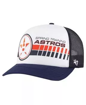 Мужская белая, темно-синяя регулируемая шапка Houston Astros 2024 Spring Training Foam Trucker '47 Brand, белый