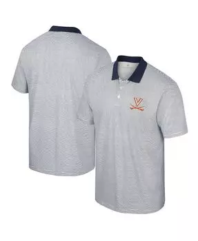 Мужская белая, темно-синяя рубашка-поло в полоску с принтом Virginia Cavaliers Colosseum, белый