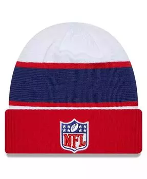 Мужская белая, темно-синяя вязаная шапка с манжетами Sideline NFL 2023 New Era, белый