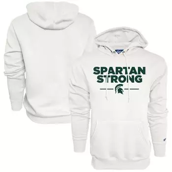 Мужская белая толстовка с капюшоном Blue84 Michigan State Spartans Spartan Strong Pullover