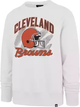 Мужская белая толстовка с круглым вырезом '47 Cleveland Browns Shader Throwback