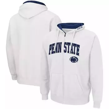 Мужская белая толстовка с молнией во всю длину Penn State Nittany Lions Arch & Logo 3.0 Colosseum