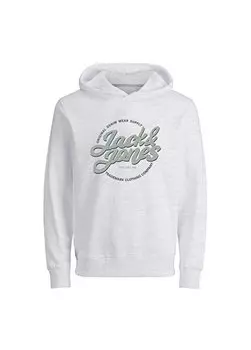 Мужская белая толстовка с принтом JJMINDS SWEAT HOOD JNR Jack & Jones, белый
