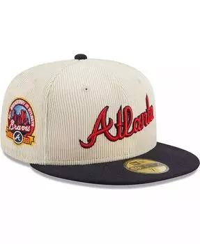 Мужская белая вельветовая шляпа Atlanta Braves Classic 59FIFTY приталенная шляпа New Era, белый