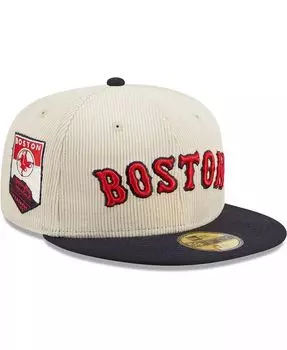 Мужская белая вельветовая шляпа Boston Red Sox Classic 59FIFTY приталенная шляпа New Era, белый