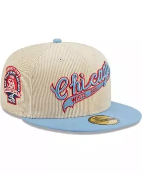 Мужская белая вельветовая шляпа Chicago White Sox Classic 59FIFTY приталенная шляпа New Era, белый
