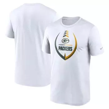Мужская белая зеленая футболка Bay Packers Icon Legend Performance Nike