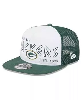 Мужская белая, зеленая кепка Green Bay Packers Banger 9FIFTY Trucker Snapback New Era, белый