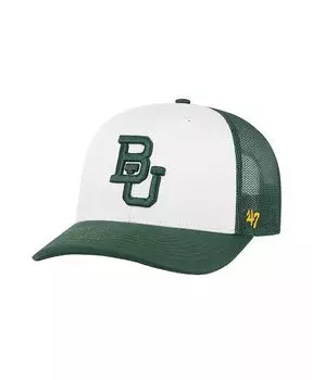 Мужская белая/зеленая регулируемая шапка Baylor Bears Freshman Trucker '47 Brand, белый