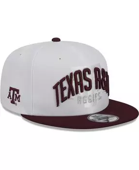 Мужская бело-бордовая двухцветная кепка Texas A&M Aggies Snapback 9FIFTY Snapback New Era