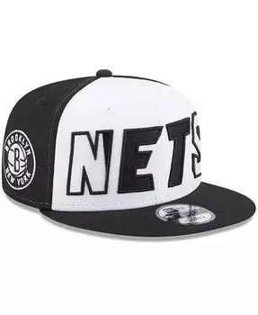 Мужская бело-черная кепка Brooklyn Nets Back Half 9FIFTY Snapback New Era