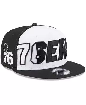 Мужская бело-черная кепка Philadelphia 76ers Back Half 9FIFTY Snapback New Era