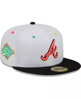 Мужская бело-черная облегающая шляпа Atlanta Braves 1995 World Series Champions Neon Eye 59FIFTY New Era