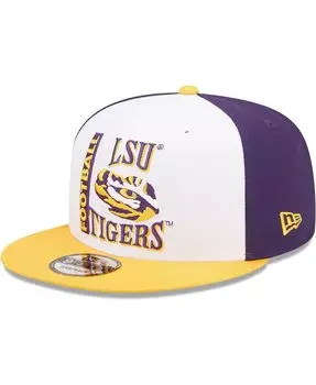 Мужская бело-фиолетовая кепка LSU Tigers Retro Sport 9FIFTY Snapback New Era