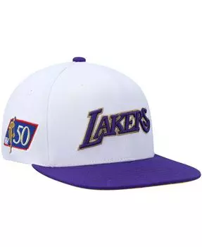 Мужская бело-фиолетовая кепка Snapback Los Angeles Lakers Hardwood Classics в честь 50-летия Mitchell & Ness